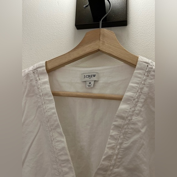 EUC J Crew White Lace 3/4 Sleeve Dress Size Medium - Picture 5 of 9